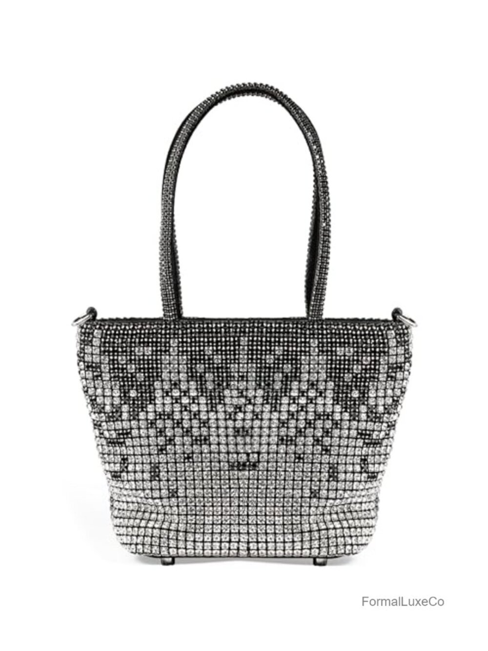 Crystal Rhinestone Evening Tote Bag with Detachable Crossbody Chain